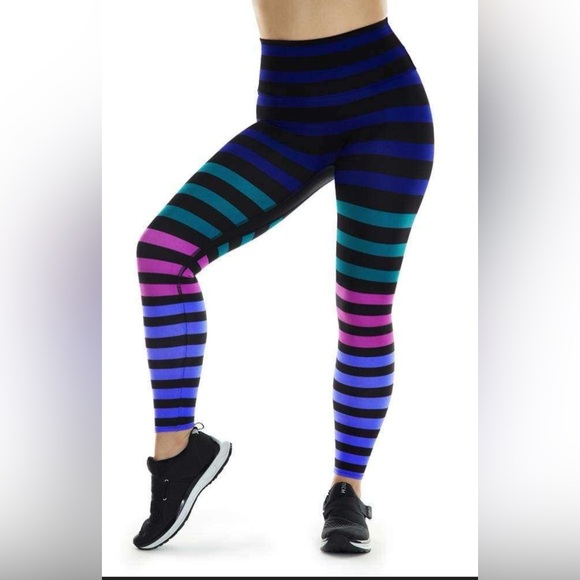 K-DEER Emmie Stripe Leggings Size XS Sneaker Length - Picture 2 of 8